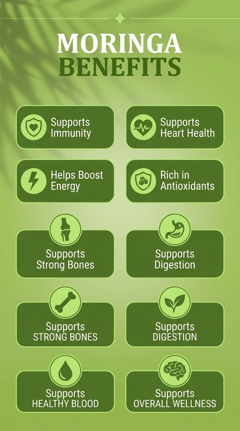 Hush Herbals Moringa+ Capsules – 1000mg Moringa Formula