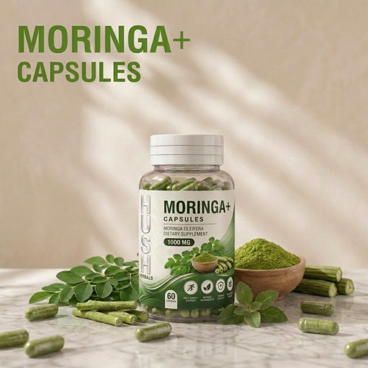 Hush Herbals Moringa+ Capsules – 1000mg Moringa Formula