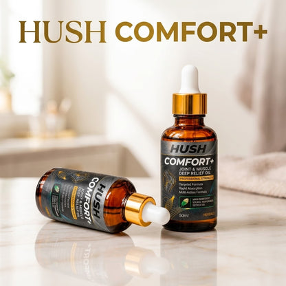HUSH Comfort + Premium Herbal Massage Oil – Muscle & Joint Comfort | 50ml